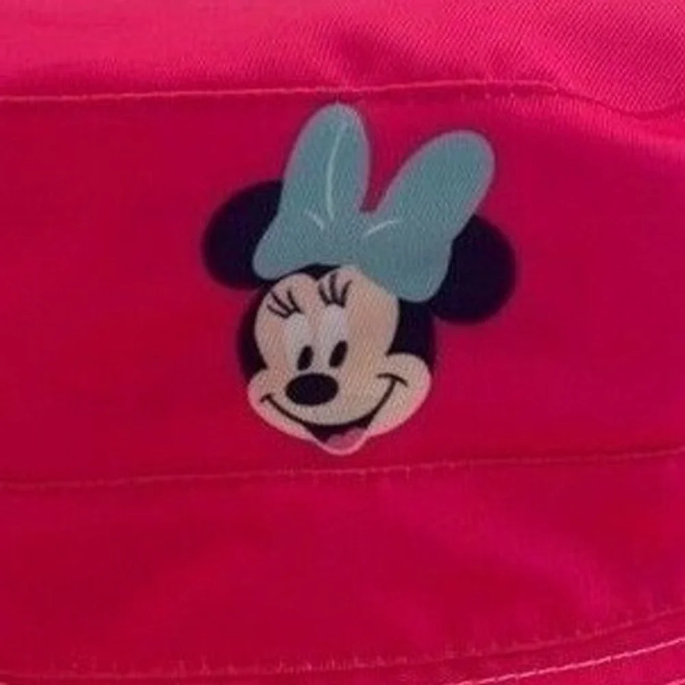 Disney Junior Minnie Bucket Reversible Sun Hat Pink Travel Vacation Parks‎